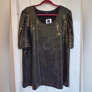 Black Sequin Party Top
